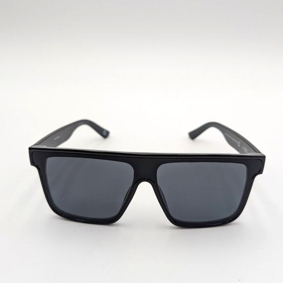 Aire Ara Unisex Square Sunglasses Shiny Black Frame W/ Smoke Mono Lens One Size - Picture 5 of 5